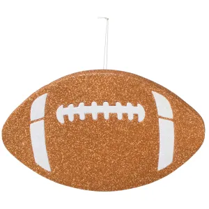 12" Metallic Glitter Football: Burnt Orange & White