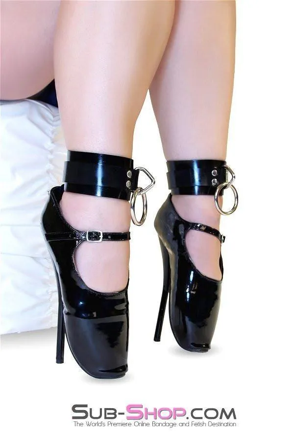 1701A      Black Tie Affair Rubber Bondage Ankle Cuffs