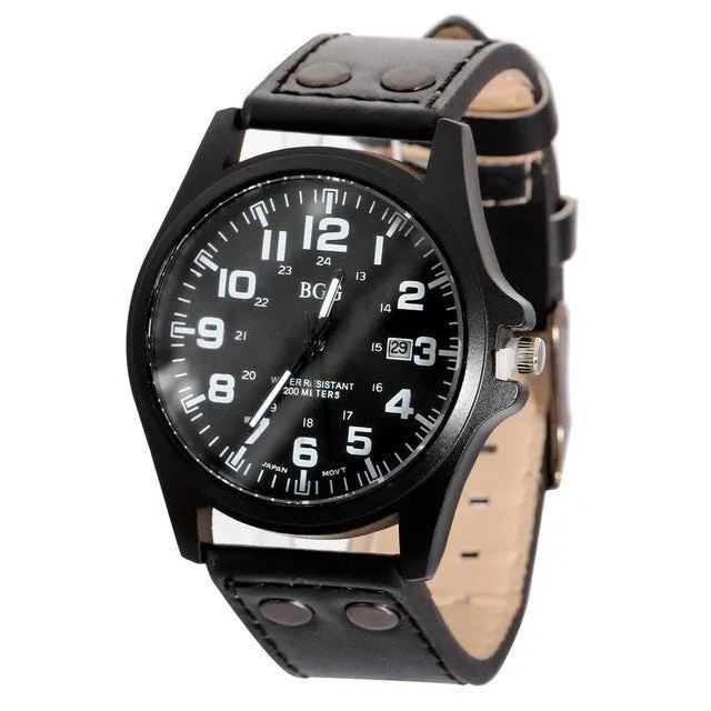 2016 Top Brand Quartz Wristwatch Men Orange Leather Round Fashion Causal Men Chronograph Quartz Watch relogio Masculino