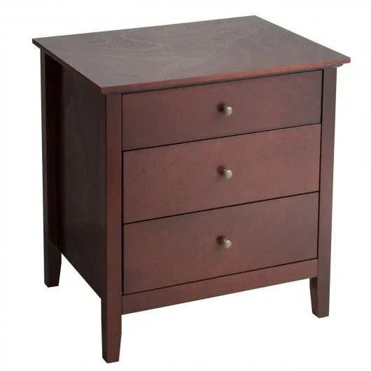 3 Drawers Nightstand Beside End Side Table Accent Table