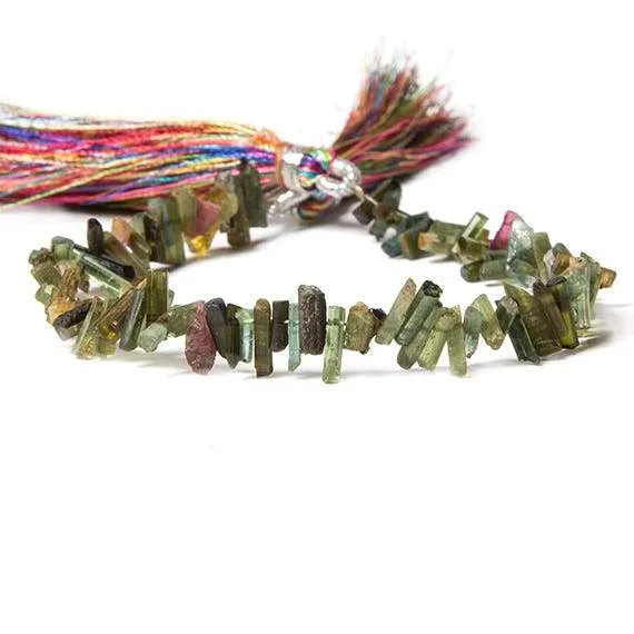 5x2 - 10x3mm Multi Color Tourmaline Beads Natural Crystal Beads 7.5 inch 100 pieces