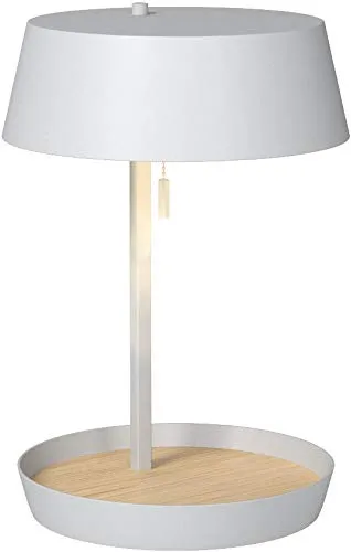 Amazon Brand – Rivet Modern Table Lamp with USB and Bulb, 18"H, White