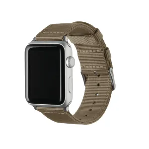 Apple Watch Nylon Watch Band - Khaki/Stainless