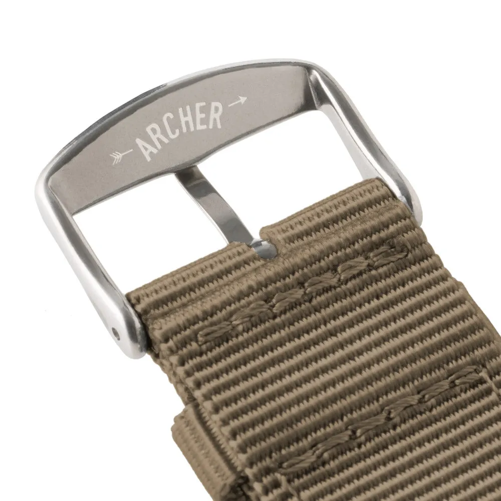 Apple Watch Nylon Watch Band - Khaki/Stainless