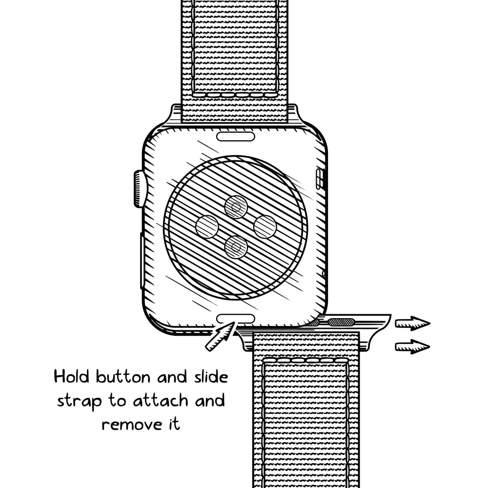 Apple Watch Seat Belt Nylon Watch Band - Gray/Gray