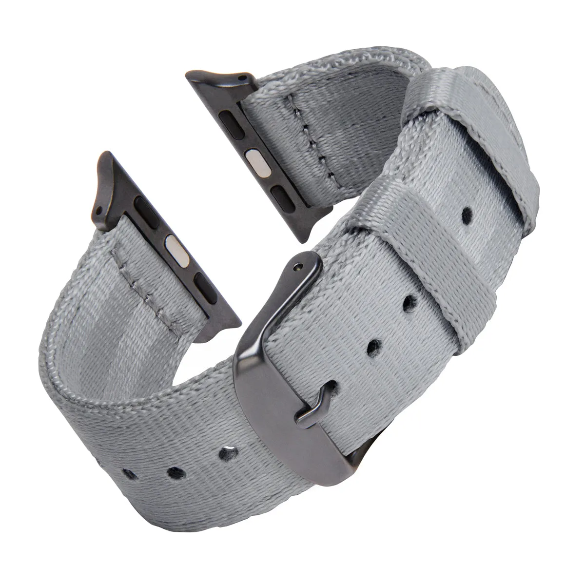 Apple Watch Seat Belt Nylon Watch Band - Gray/Gray