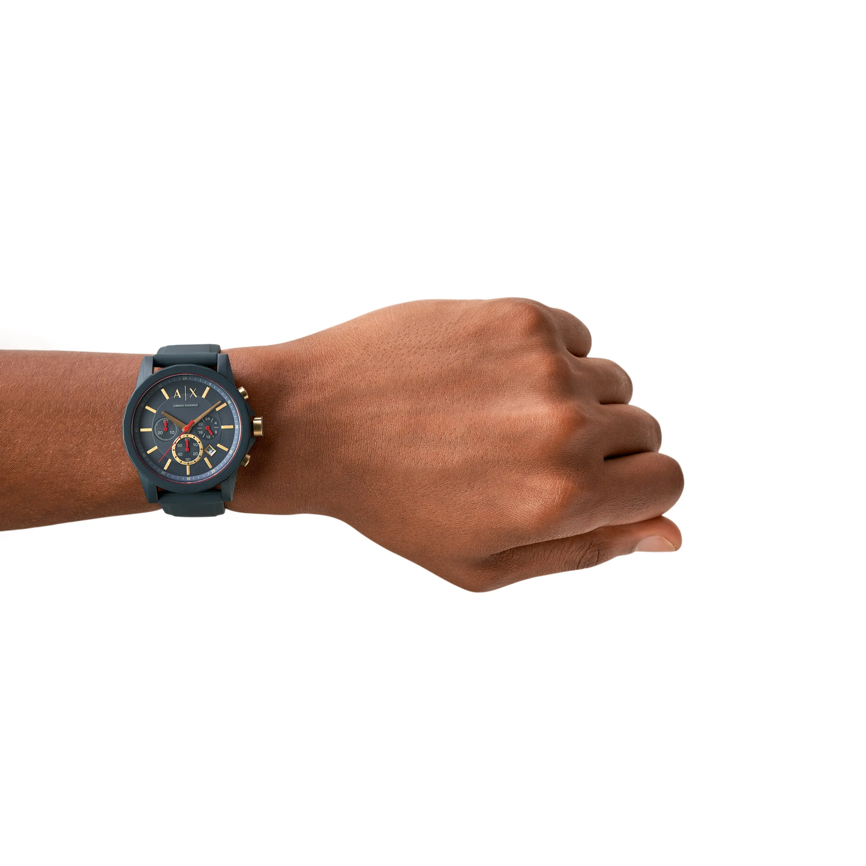 Armani Exchange Blue Silicone Chronograph Watch AX1335