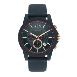 Armani Exchange Blue Silicone Chronograph Watch AX1335