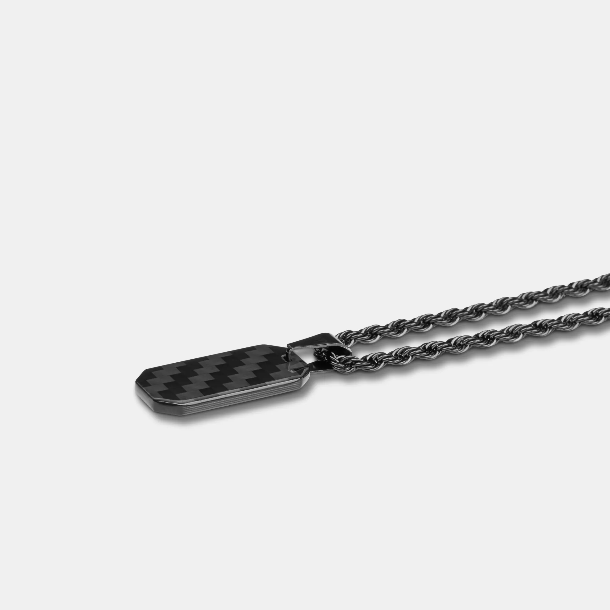 Carbon Fiber Mini Dog Tag Halskette
