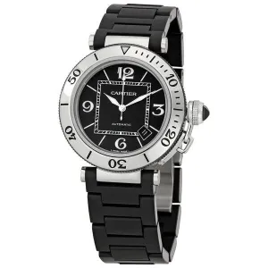 Cartier Pasha Seatimer Steel Rubber Men's Watch W31077U2