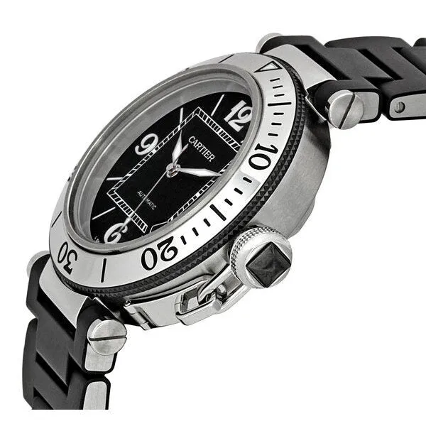 Cartier Pasha Seatimer Steel Rubber Men's Watch W31077U2