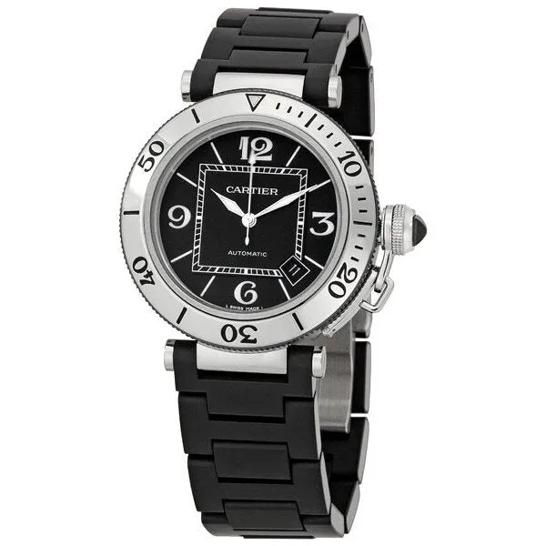 Cartier Pasha Seatimer Steel Rubber Men's Watch W31077U2