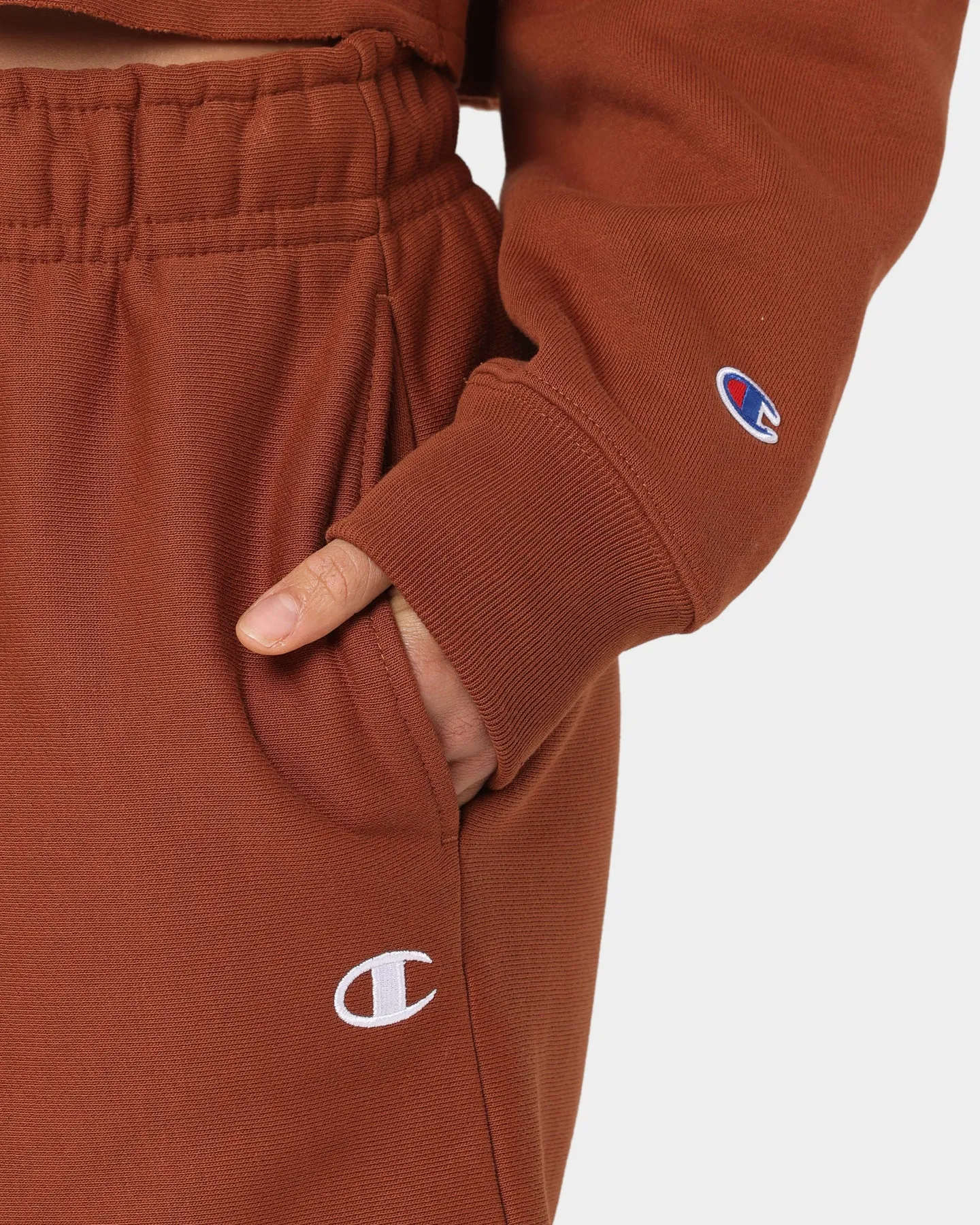 Champion Women's RW Cropped Hoodie Canyon Rock Brown