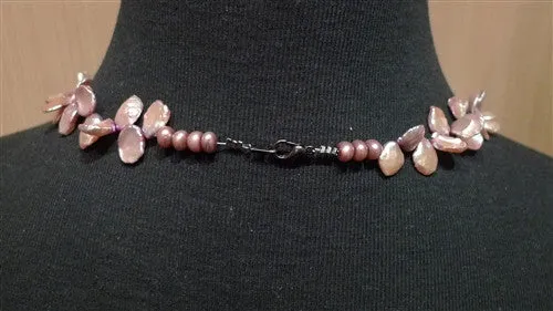 Churchill Private Label Pink Coin Pearl and Pink Sapphire Necklace