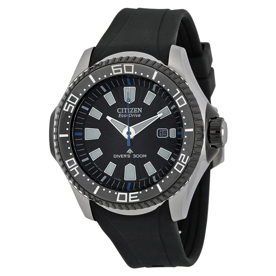 Citizen Promaster Diver 300 Meters Eco-Drive Black Dial Black Rubber Men's Watch BN0085-01E