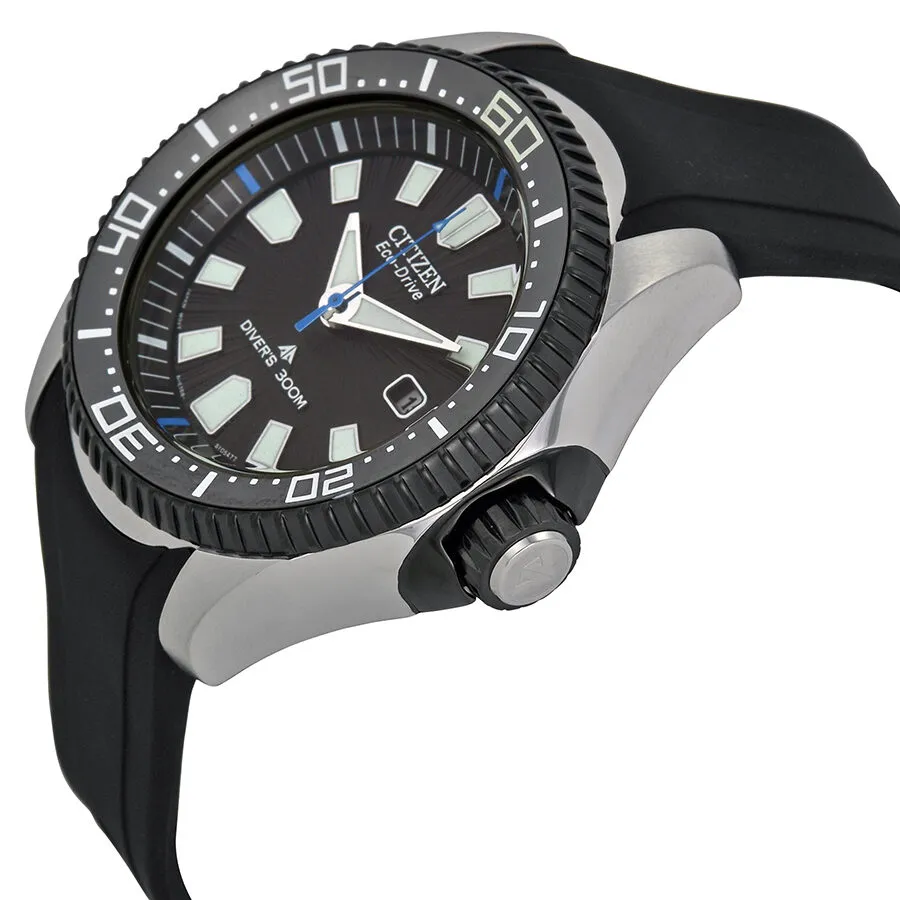 Citizen Promaster Diver 300 Meters Eco-Drive Black Dial Black Rubber Men's Watch BN0085-01E
