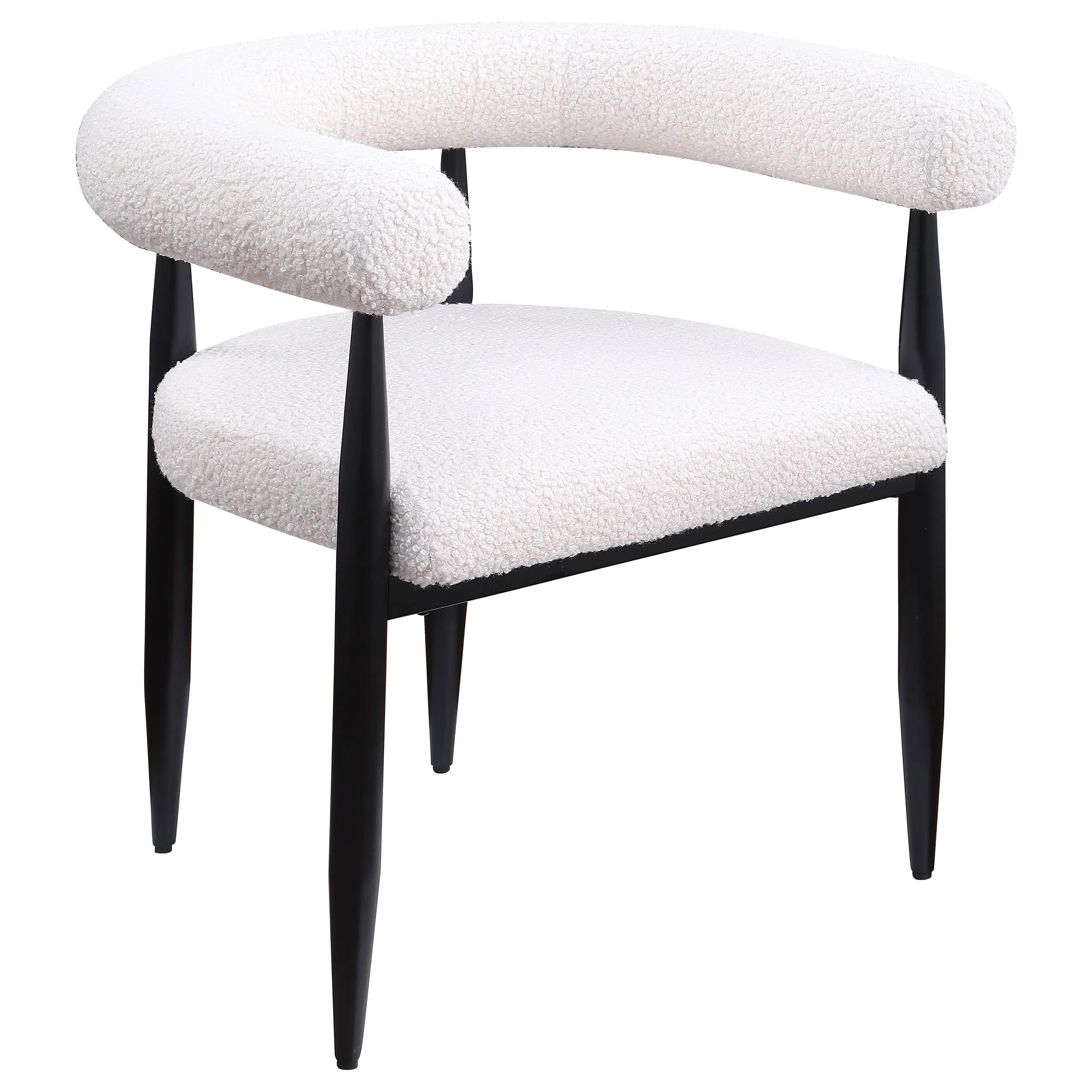 Coaster Furniture Dunmore 105782 Boucle Upholstered Dining Arm Chair - Cream