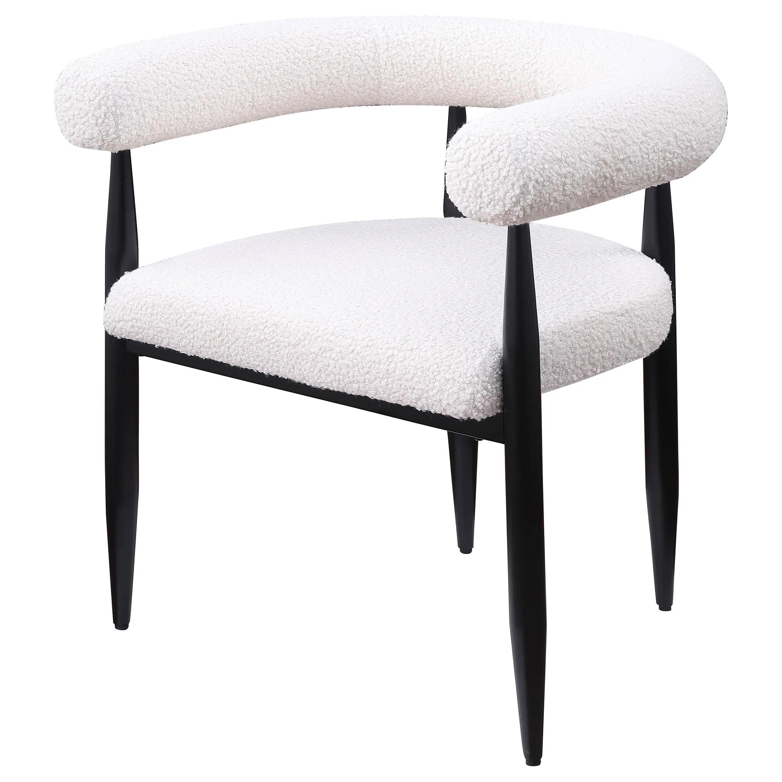 Coaster Furniture Dunmore 105782 Boucle Upholstered Dining Arm Chair - Cream