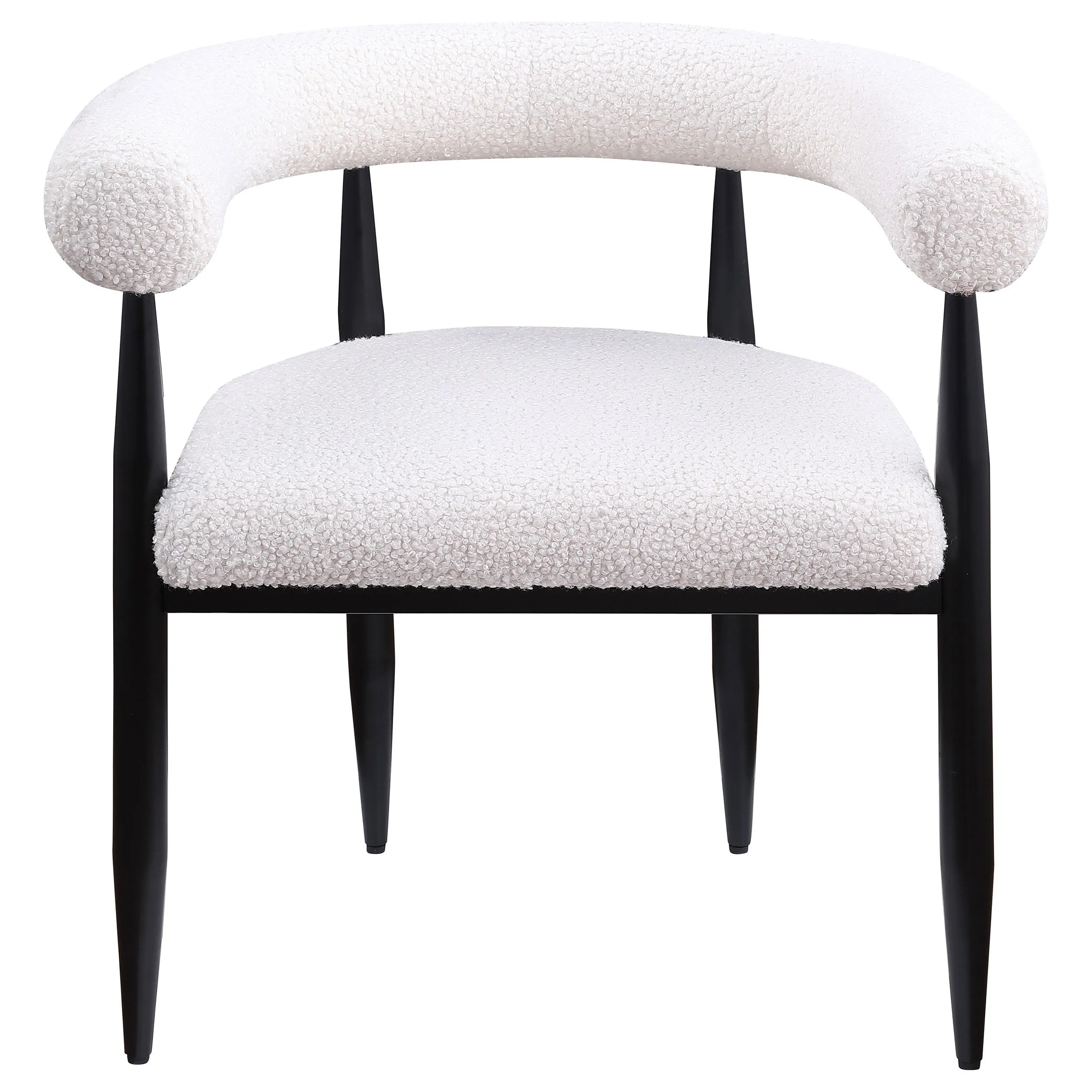 Coaster Furniture Dunmore 105782 Boucle Upholstered Dining Arm Chair - Cream