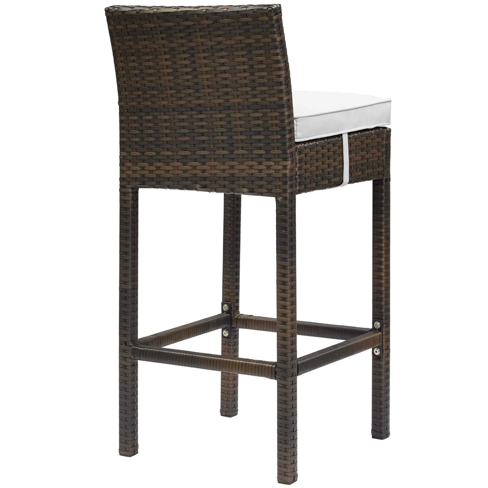 Conduit Bar Stool Outdoor Patio Wicker Rattan Set of 4 by Modway