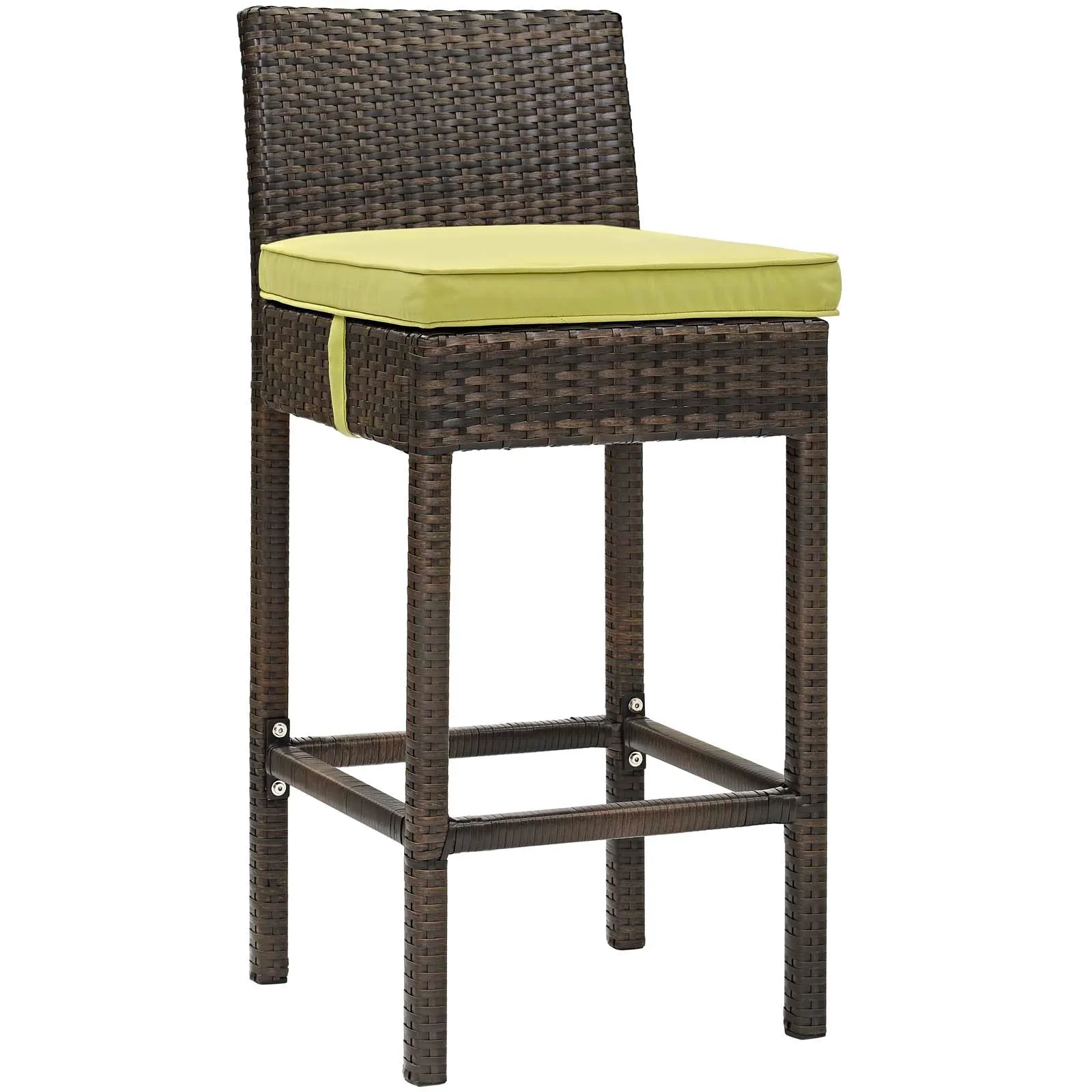 Conduit Bar Stool Outdoor Patio Wicker Rattan Set of 4 by Modway