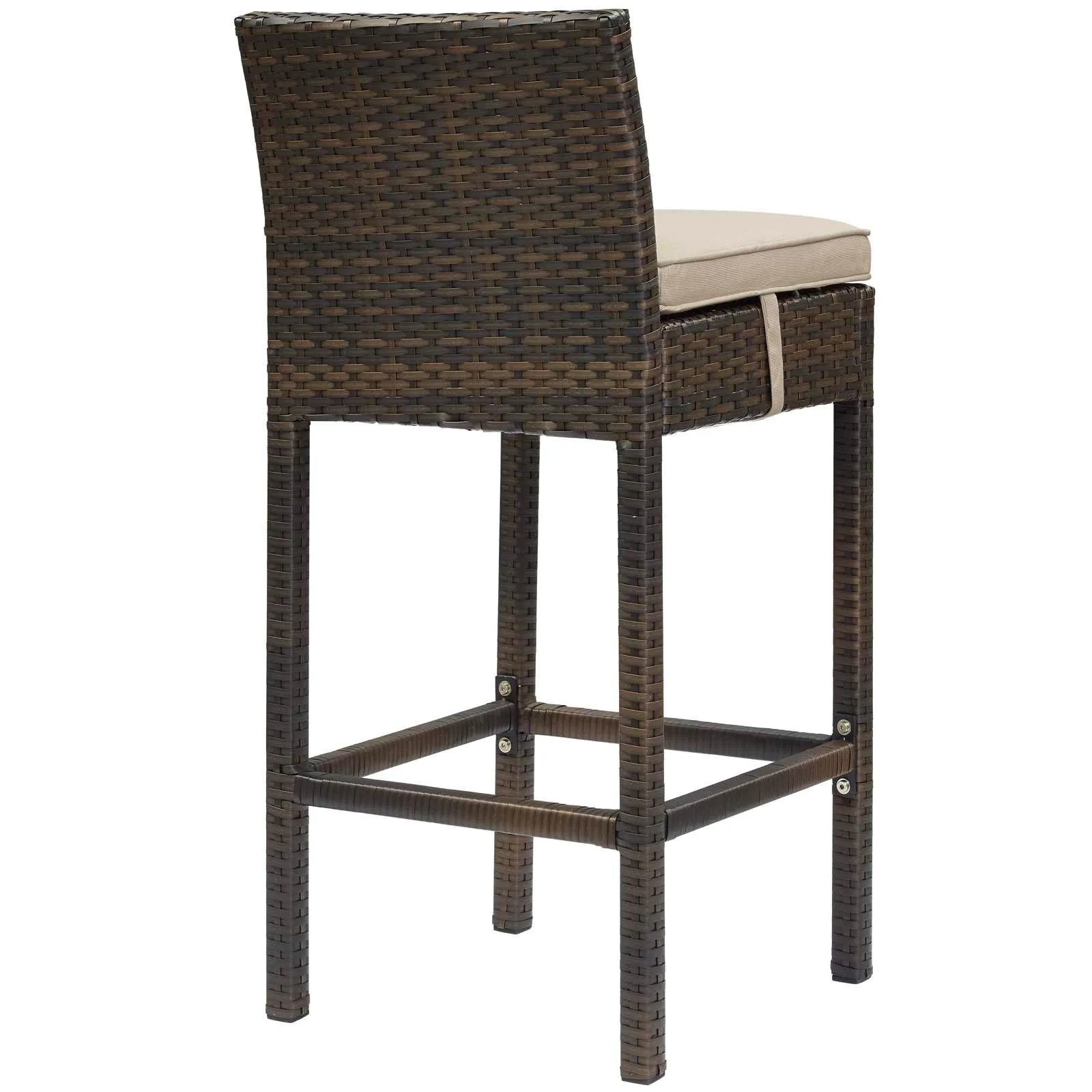 Conduit Bar Stool Outdoor Patio Wicker Rattan Set of 4 by Modway