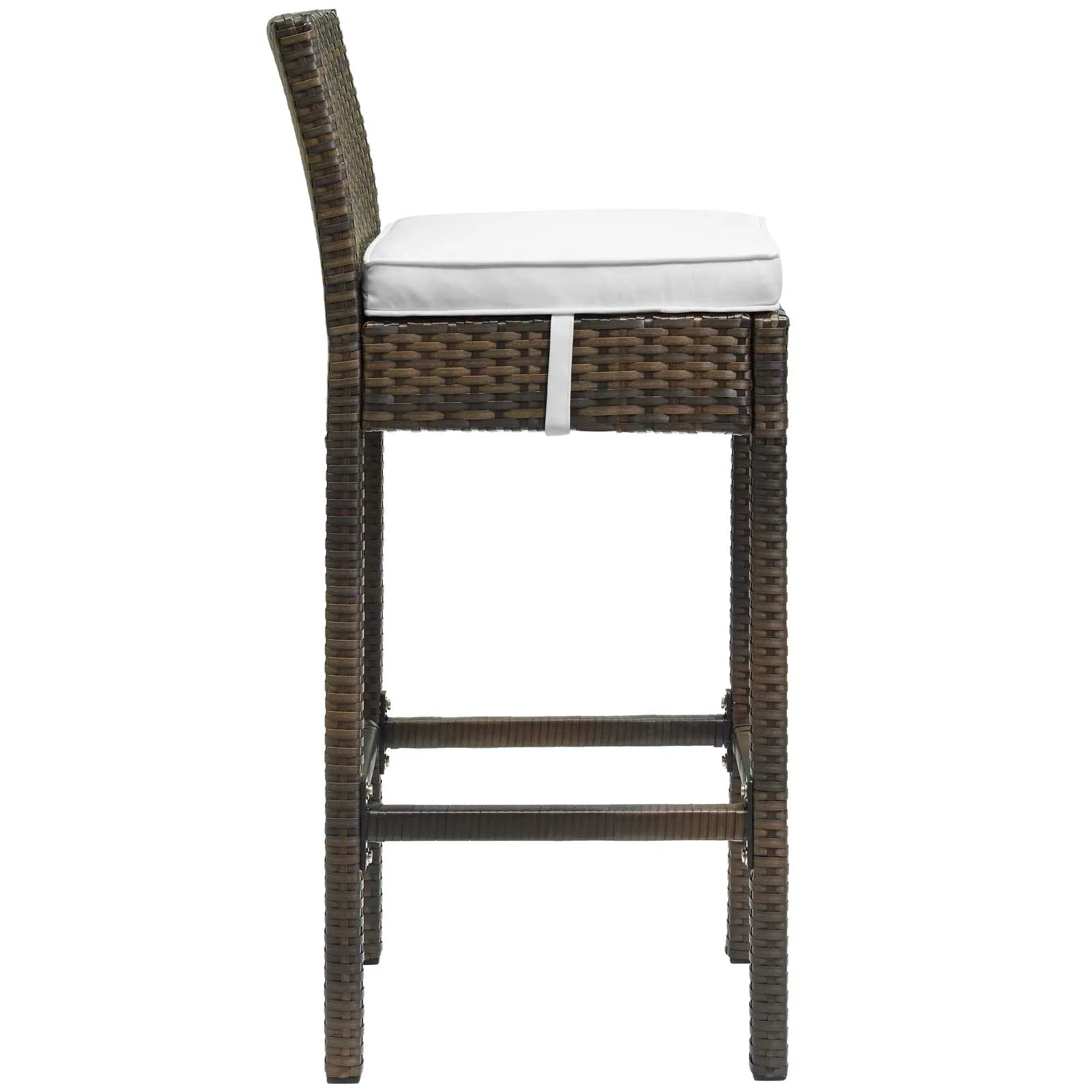 Conduit Bar Stool Outdoor Patio Wicker Rattan Set of 4 by Modway