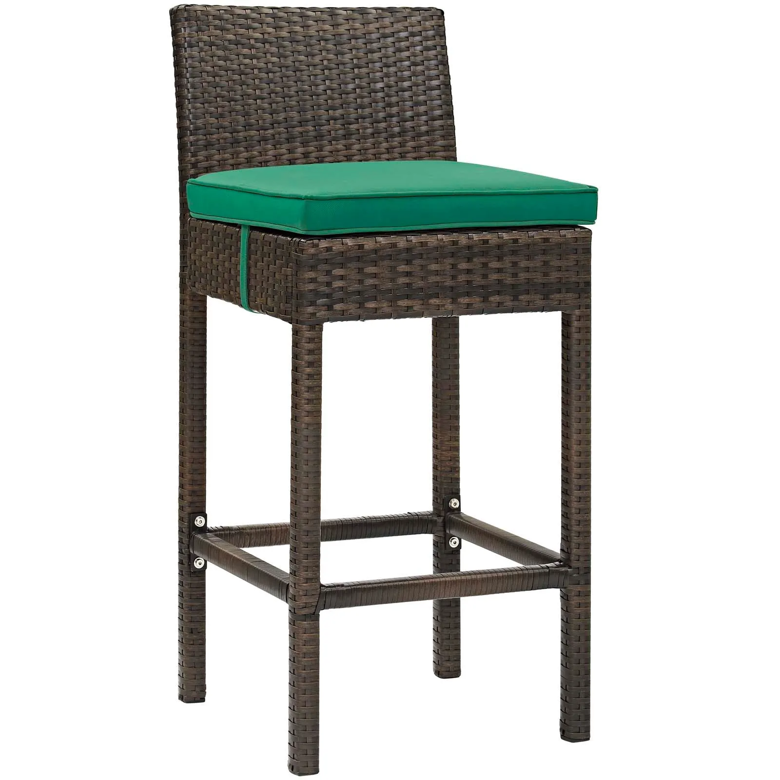 Conduit Bar Stool Outdoor Patio Wicker Rattan Set of 4 by Modway