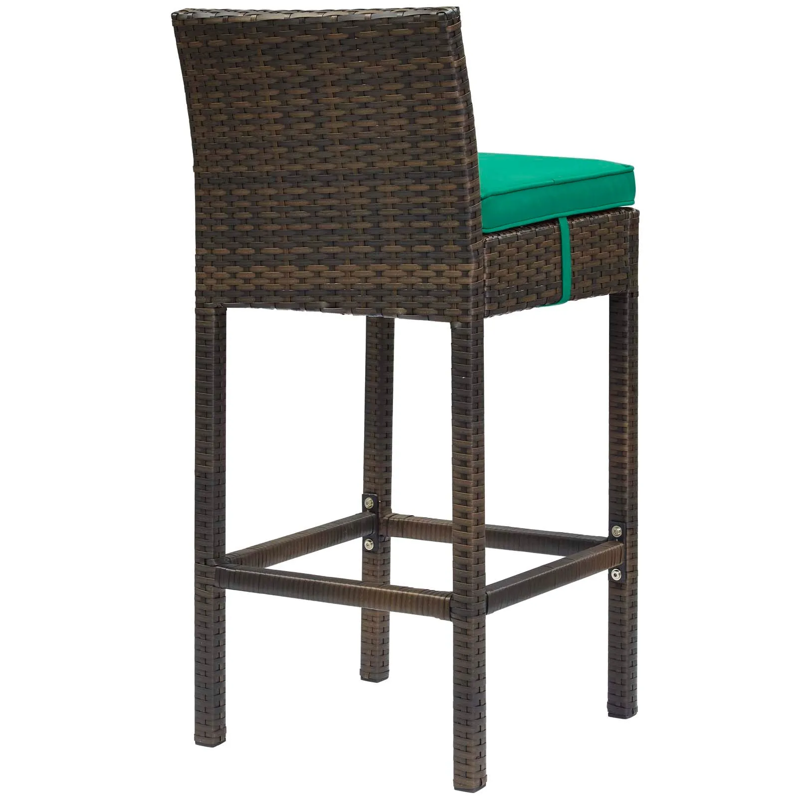 Conduit Bar Stool Outdoor Patio Wicker Rattan Set of 4 by Modway