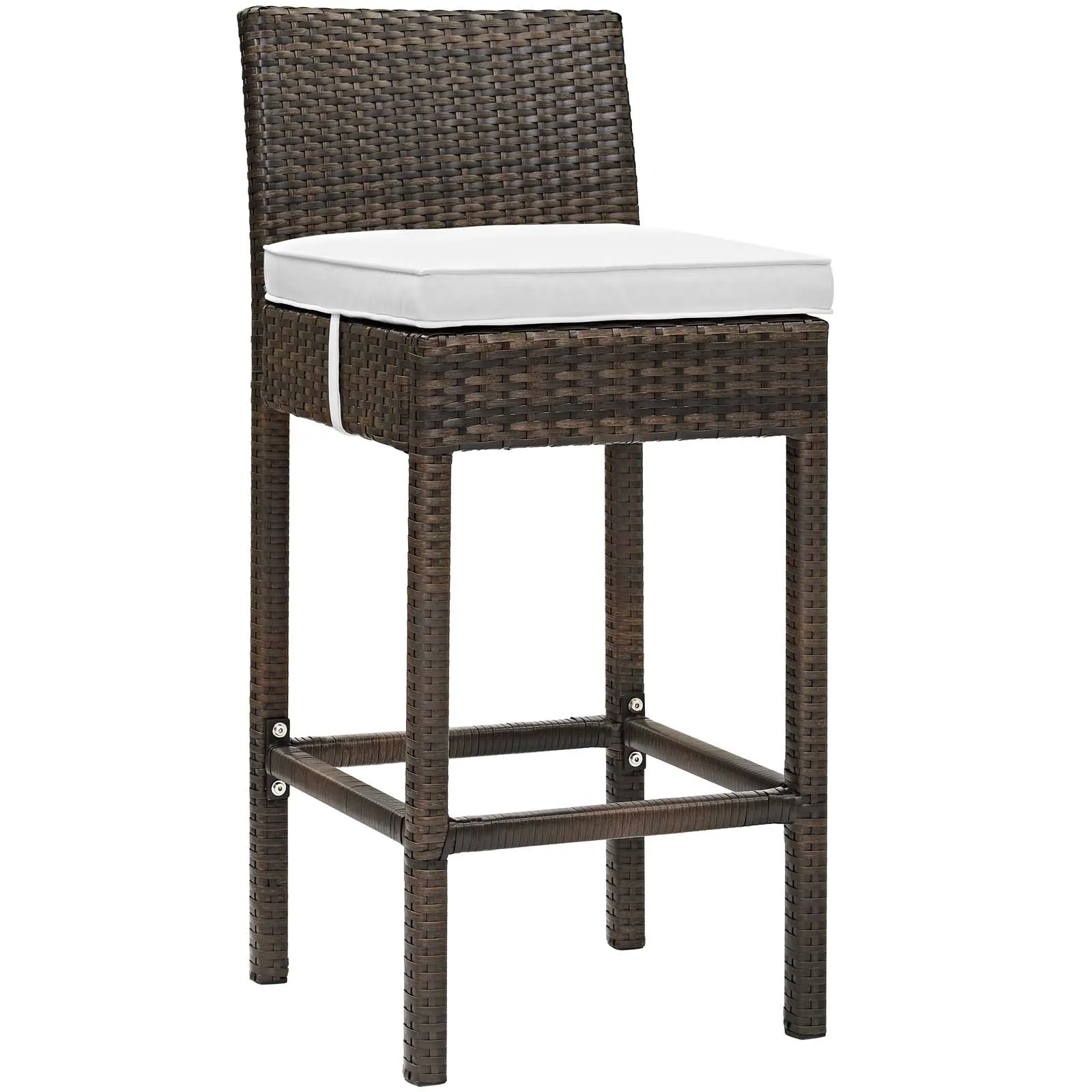 Conduit Bar Stool Outdoor Patio Wicker Rattan Set of 4 by Modway