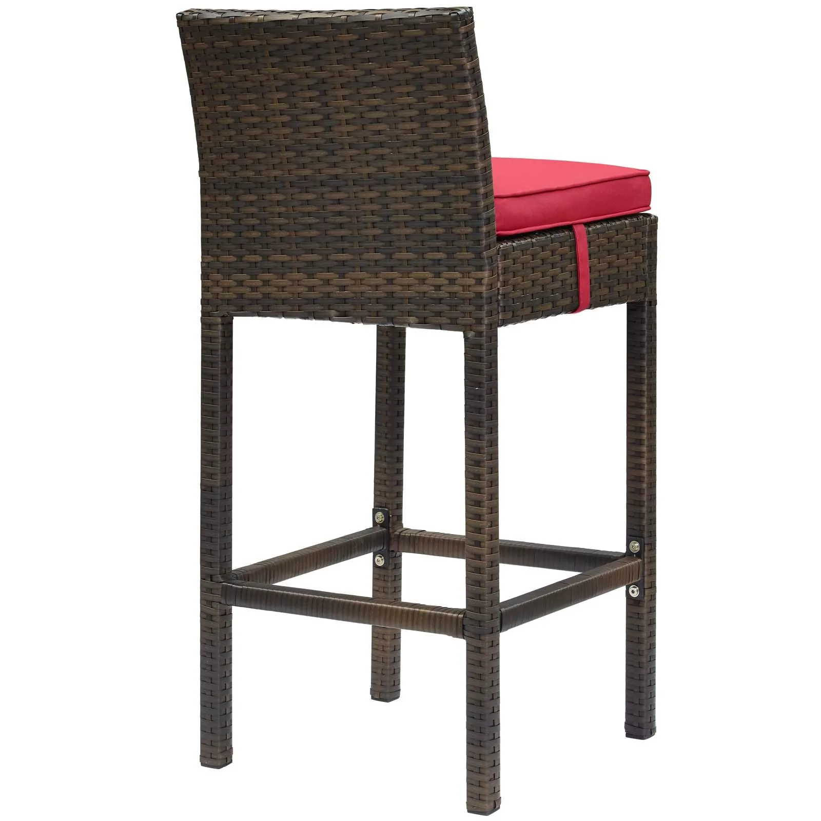 Conduit Bar Stool Outdoor Patio Wicker Rattan Set of 4 by Modway