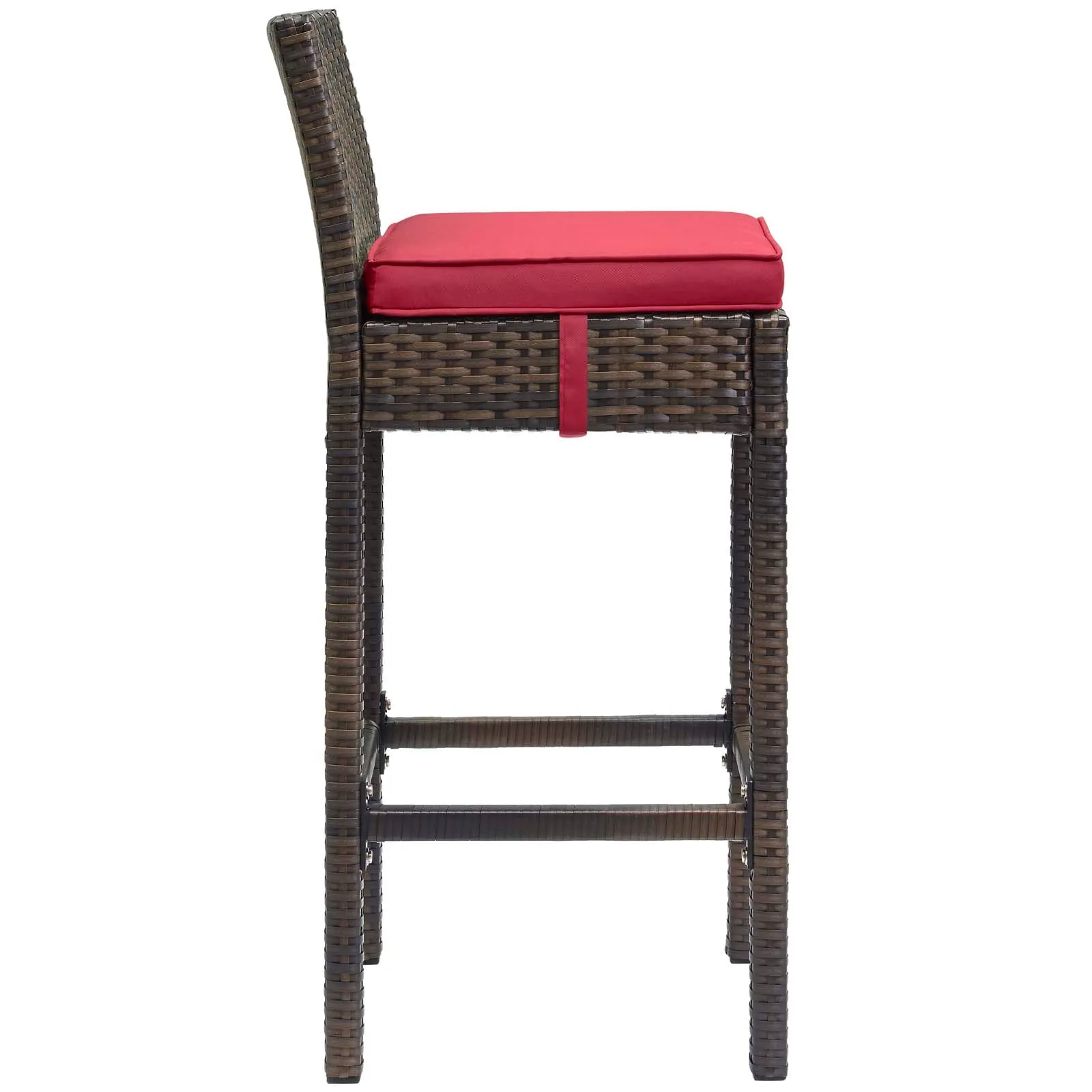 Conduit Bar Stool Outdoor Patio Wicker Rattan Set of 4 by Modway