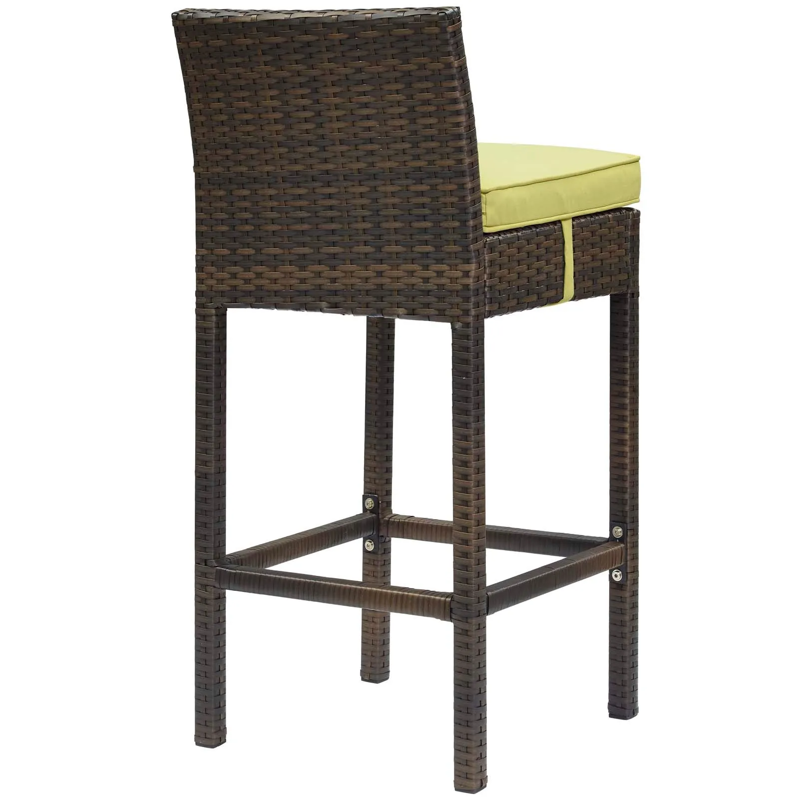 Conduit Bar Stool Outdoor Patio Wicker Rattan Set of 4 by Modway