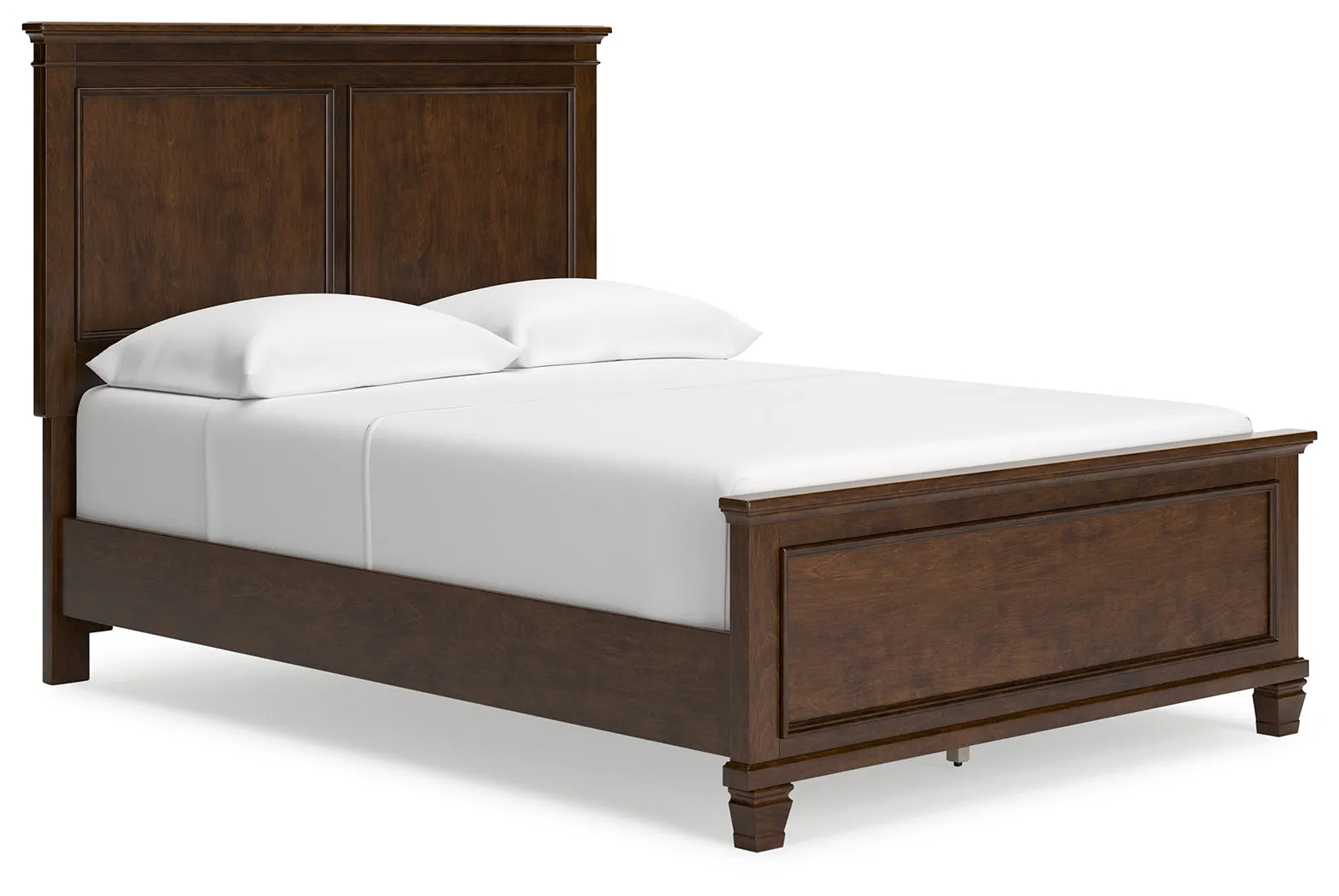 Danabrin Full Panel Bed with Mirrored Dresser and Nightstand in Brown
