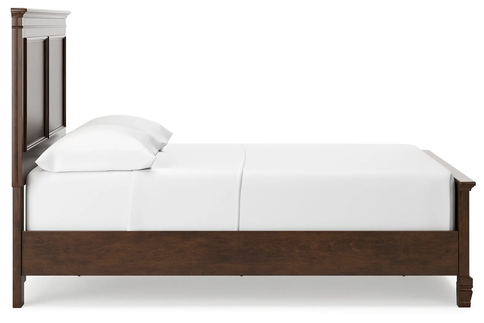 Danabrin Full Panel Bed with Mirrored Dresser and Nightstand in Brown
