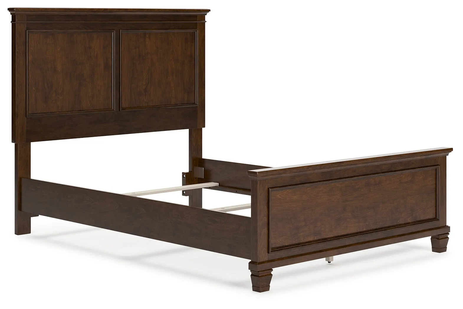 Danabrin Full Panel Bed with Mirrored Dresser and Nightstand in Brown