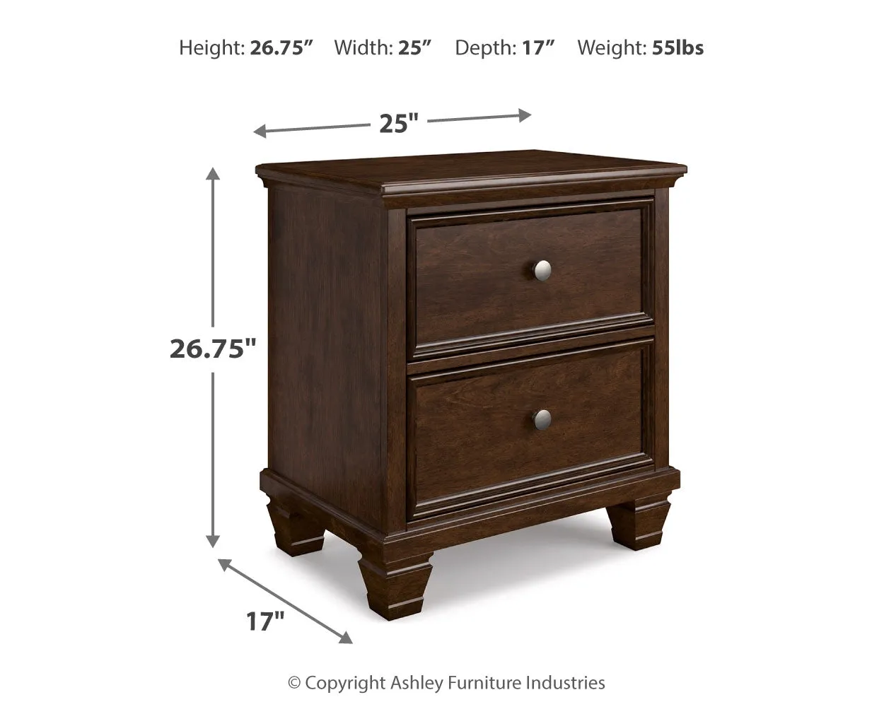 Danabrin King Panel Bed with Mirrored Dresser and Nightstand in Brown