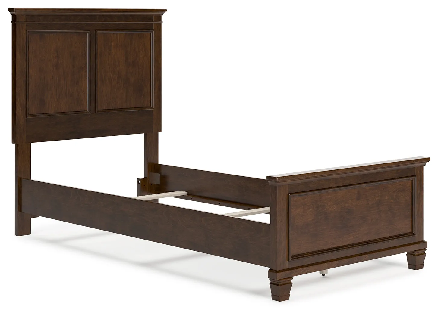 Danabrin Twin Panel Bed with Mirrored Dresser and Chest in Brown