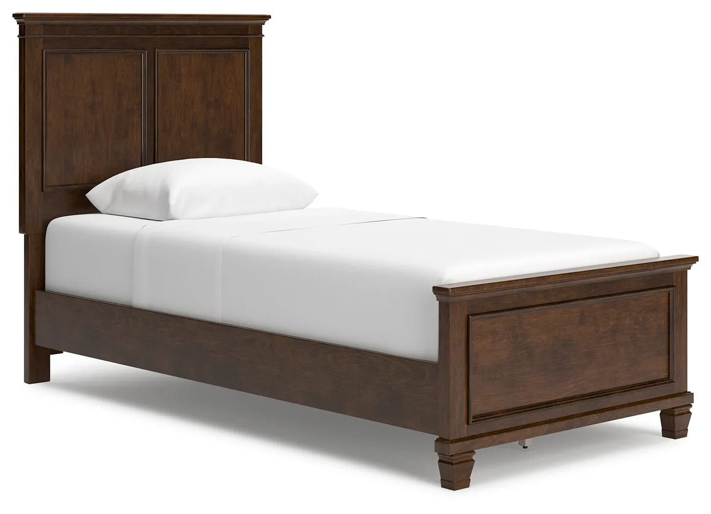 Danabrin Twin Panel Bed with Mirrored Dresser and Nightstand in Brown