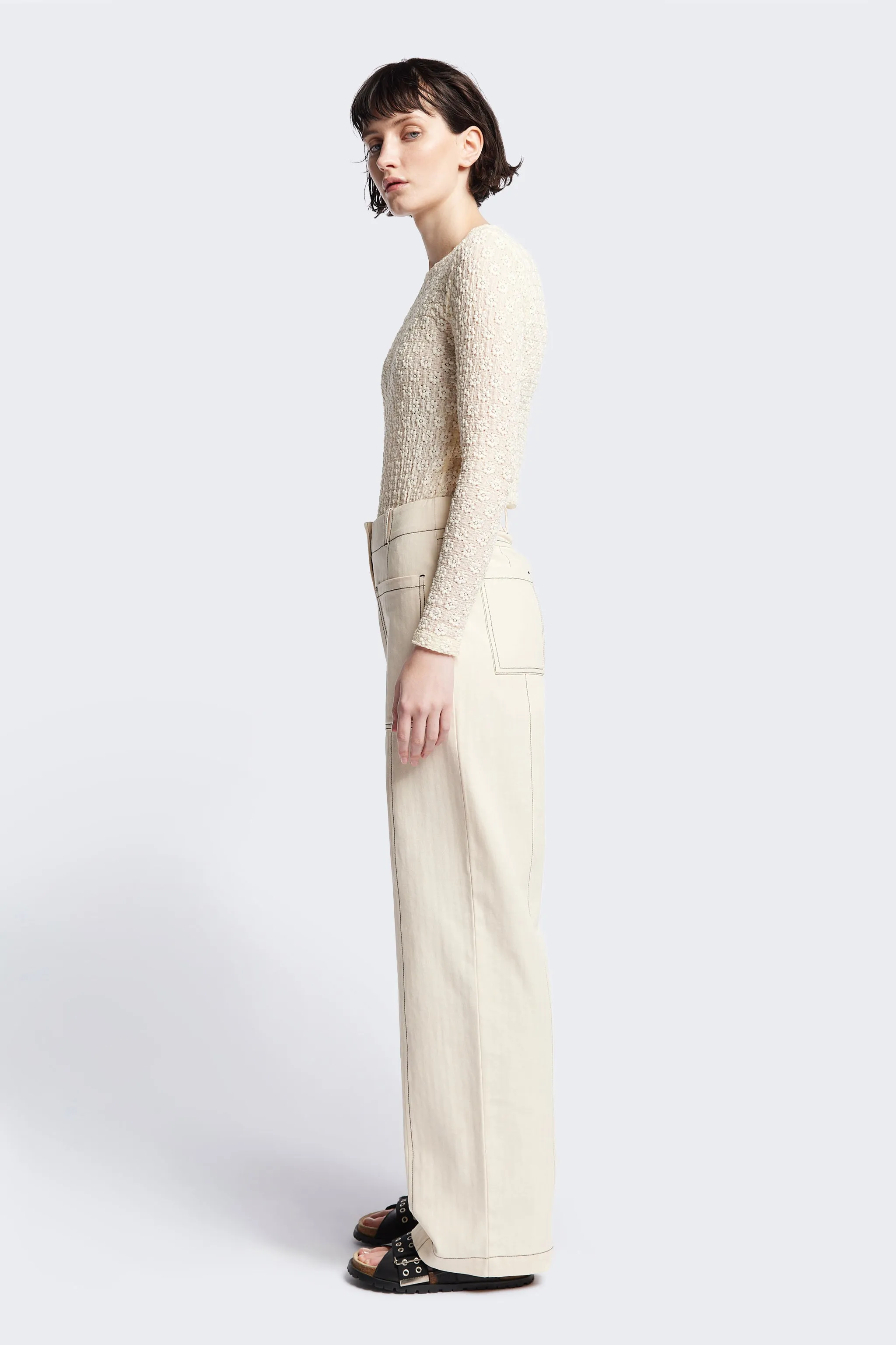 Delta Pant Ecru