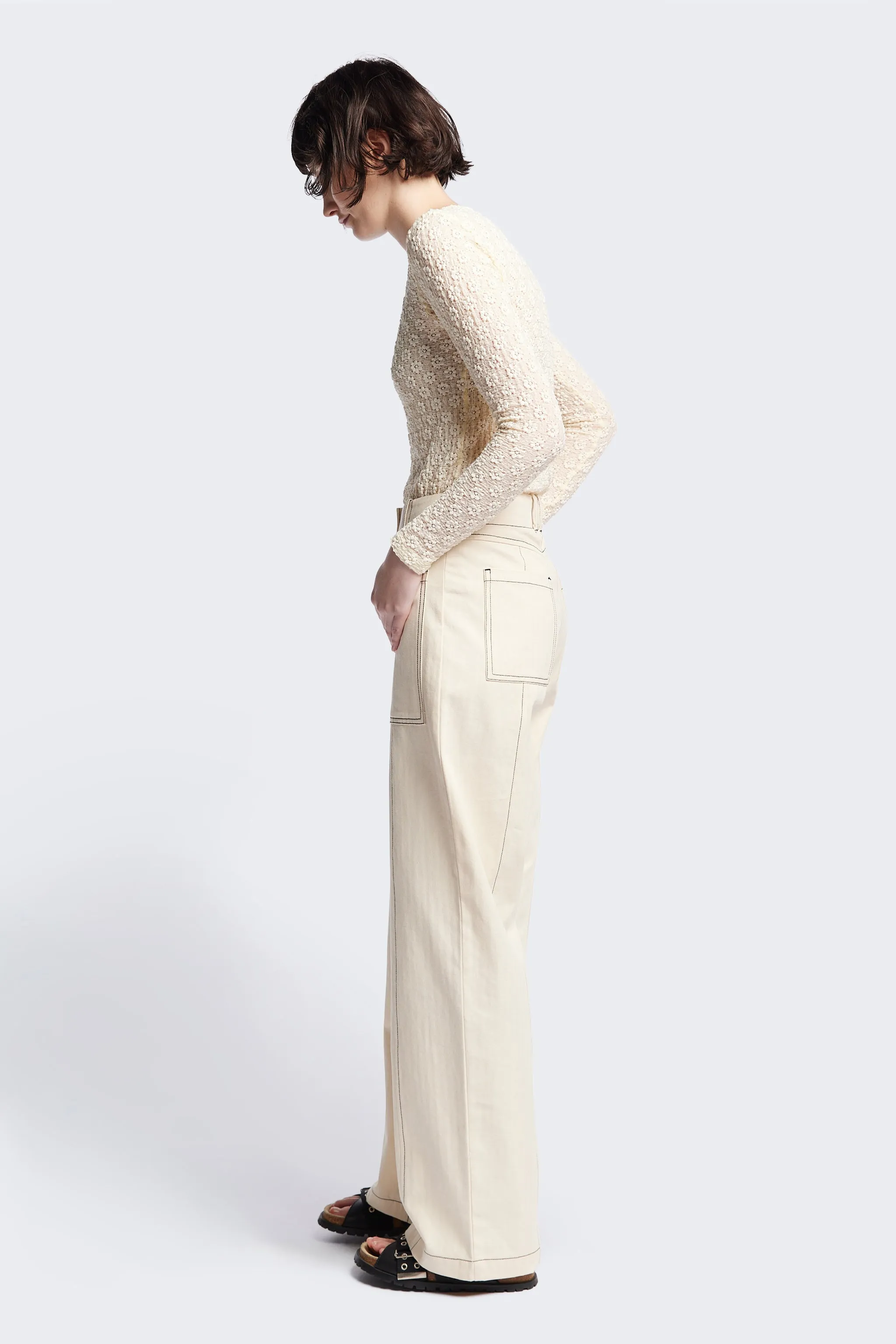Delta Pant Ecru