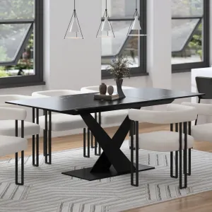 Extendable Rectangular Dining Table Julius Black