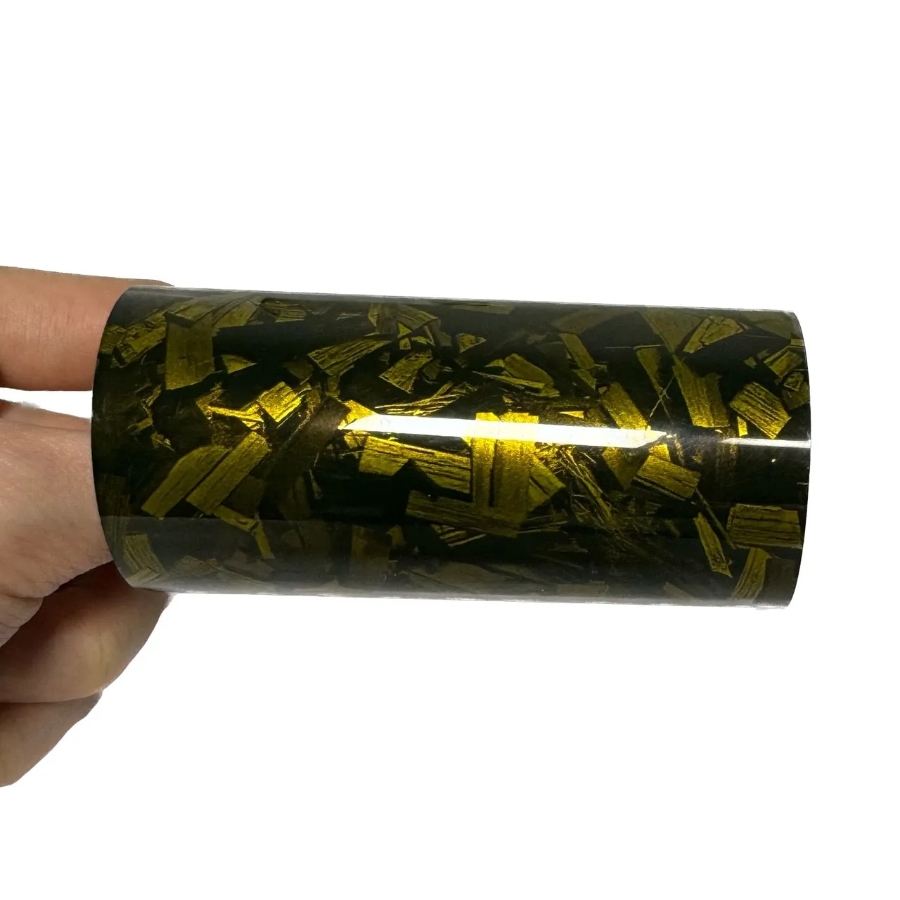 Gloss Camouflage Black Gold Forged Carbon Vinyl Wrap