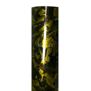 Gloss Camouflage Black Gold Forged Carbon Vinyl Wrap