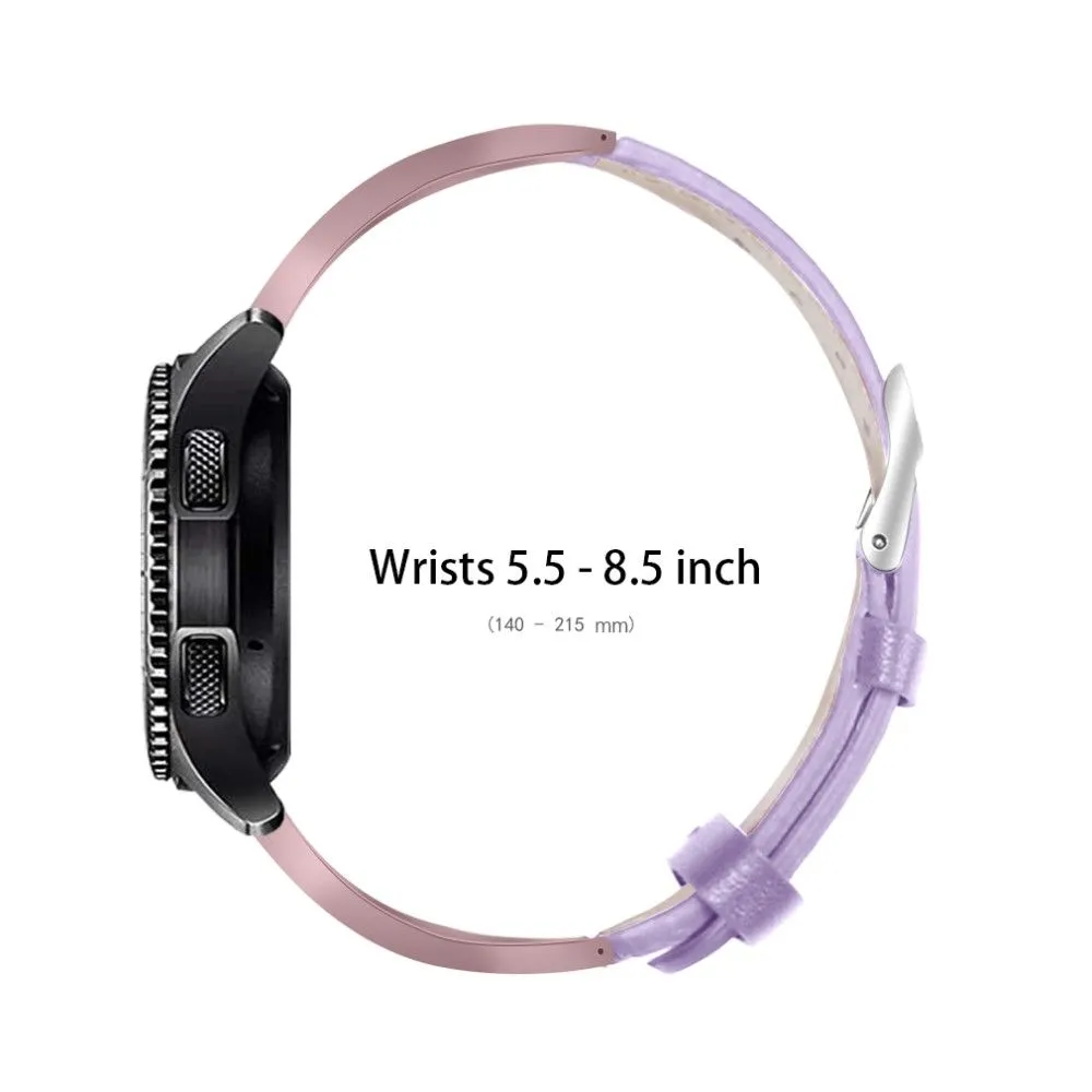 Haylou Solar LS05 / Mi Watch Color rhinestone décor   cowhide leather watch strap - Purple