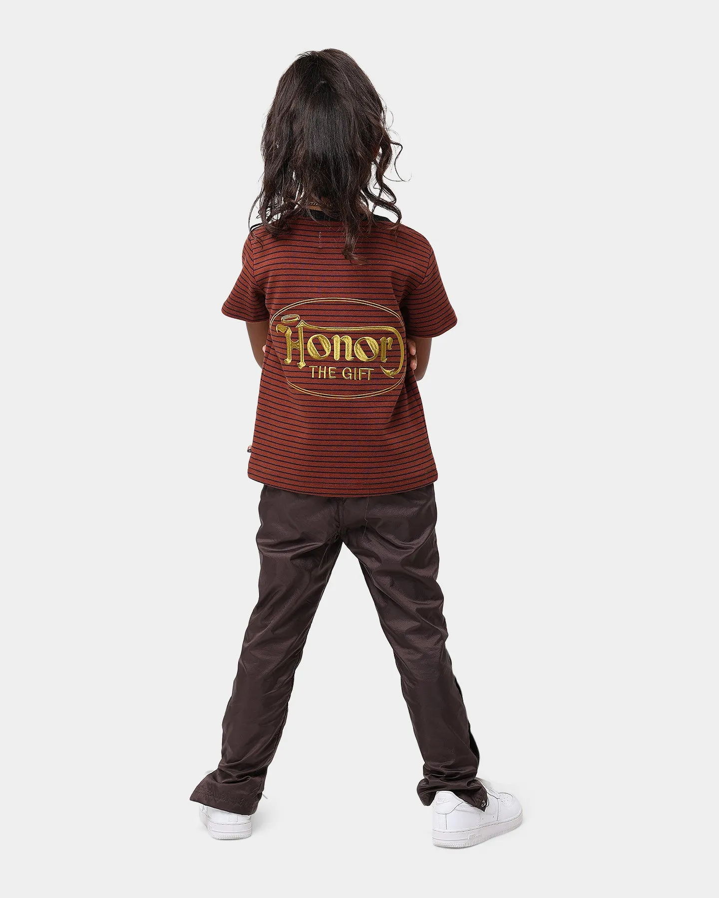 Honor The Gift Kids' Holiday Smoked Striped T-Shirt Terra Cotta