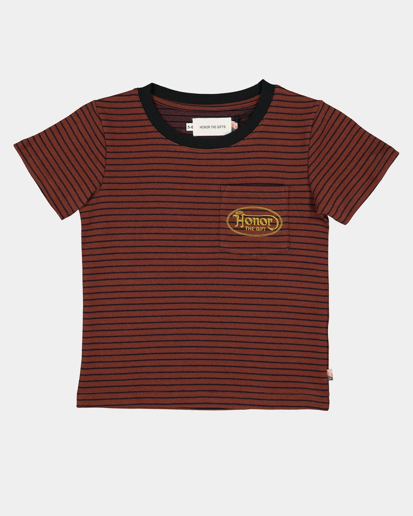 Honor The Gift Kids' Holiday Smoked Striped T-Shirt Terra Cotta