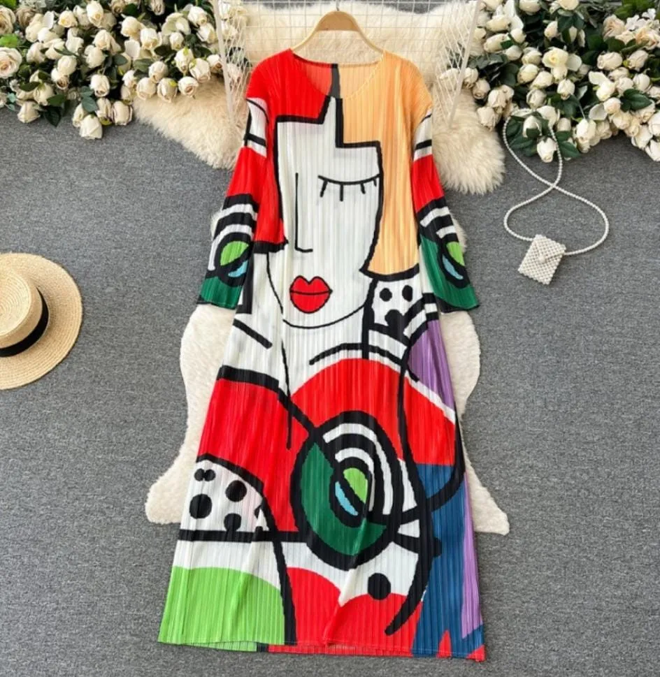 Imported dress abstract prints