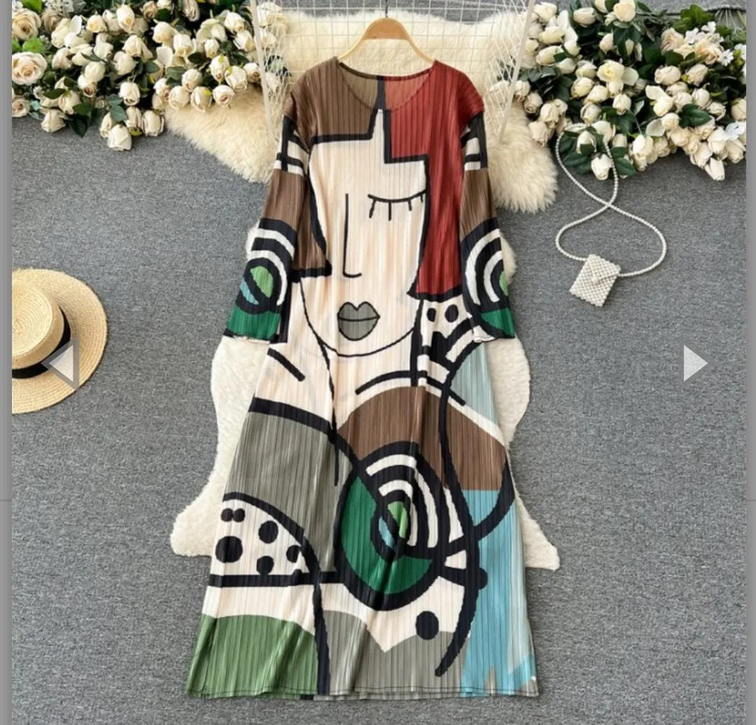Imported dress abstract prints