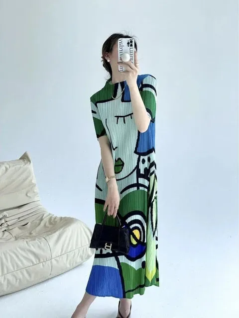 Imported dress abstract prints